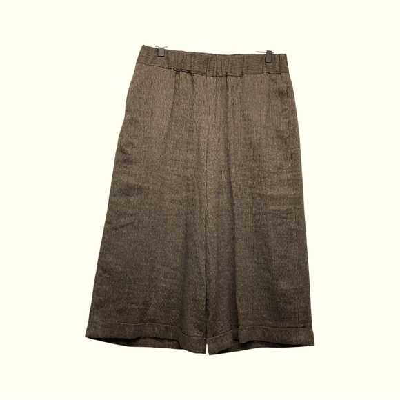 ALEMBIKA Pinstripe Linen Blend WideLeg Crop Pants Large